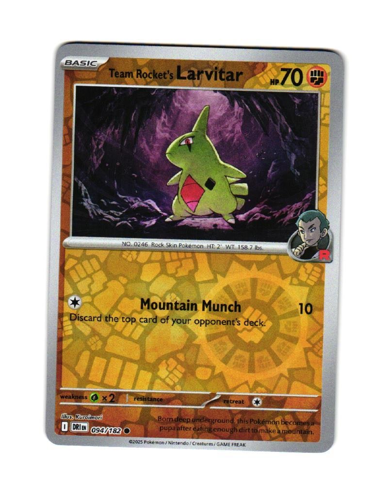 Team Rockets Larvitar Reverse Holo Common 094/182 Destined Rivals Pokemon