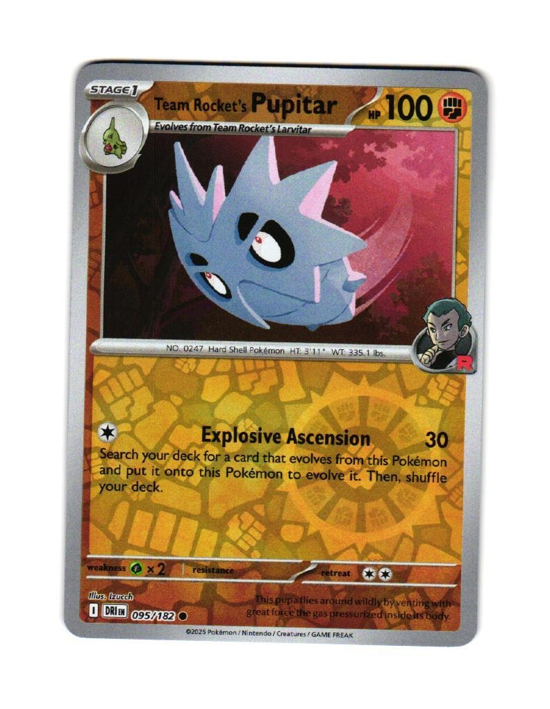Team Rockets Pupitar Reverse Holo Common 095/182 Destined Rivals Pokemon
