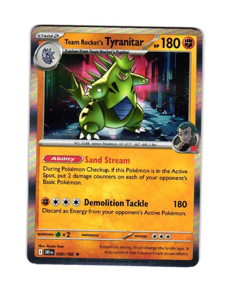 Team Rockets Tyranitar Holo Rare 096/182 Destined Rivals Pokemon