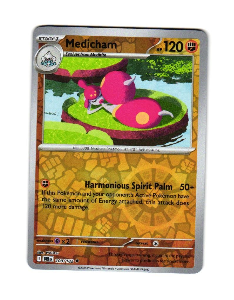 Medicham Reverse Holo Uncommon 100/182 Destined Rivals Pokemon