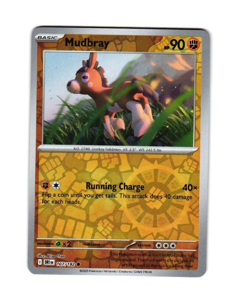 Mudbray Reverse Holo Common 107/182 Destined Rivals Pokemon