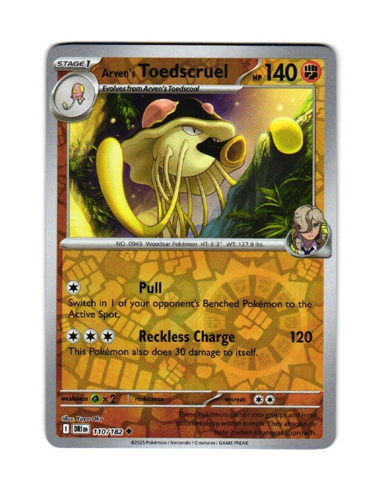 Arvens Toedscruel Reverse Holo Uncommon 110/182 Destined Rivals Pokemon