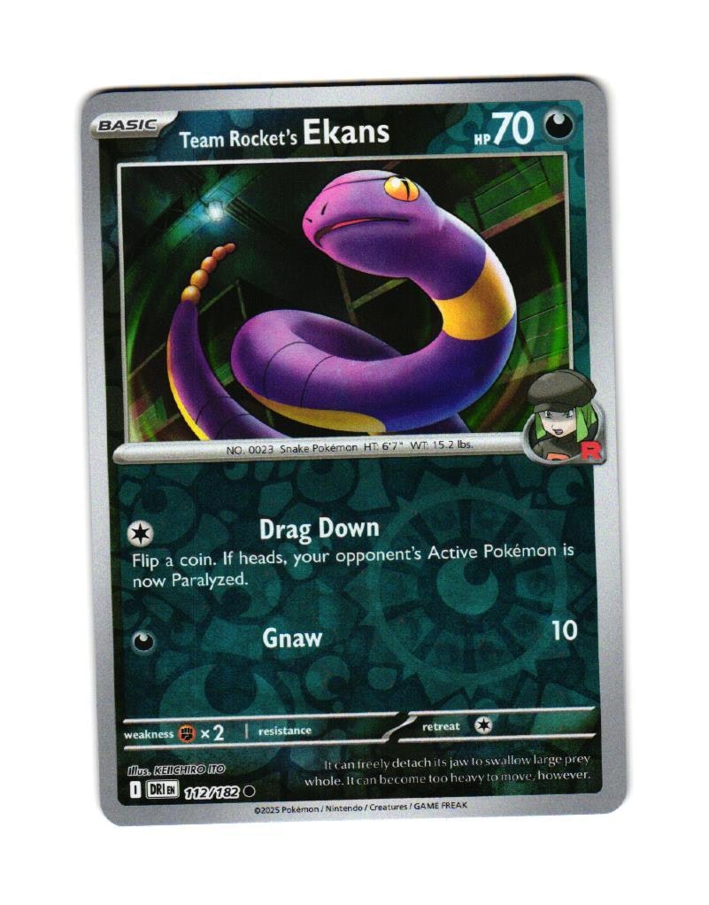 Team Rockets Ekans Reverse Holo Common 112/182 Destined Rivals Pokemon