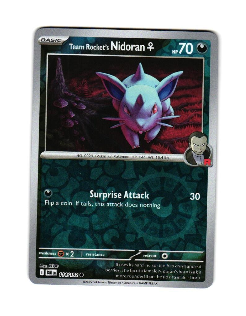 Team Rockets Nidoran Reverse Holo Common 114/182 Destined Rivals Pokemon