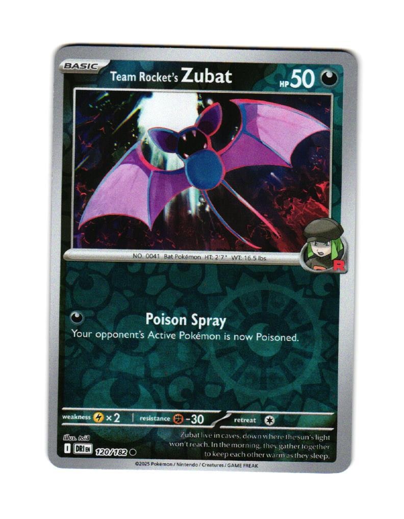 Team Rockets Zubat Reverse Holo Common 120/182 Destined Rivals Pokemon