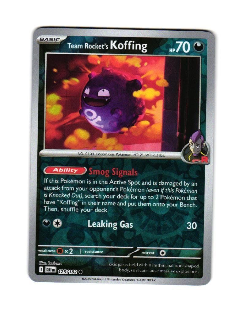 Team Rockets Koffing Reverse Holo Common 125/182 Destined Rivals Pokemon