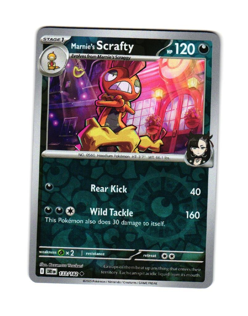 Marnies Scrafty Reverse Holo Uncommon 133/182 Destined Rivals Pokemon