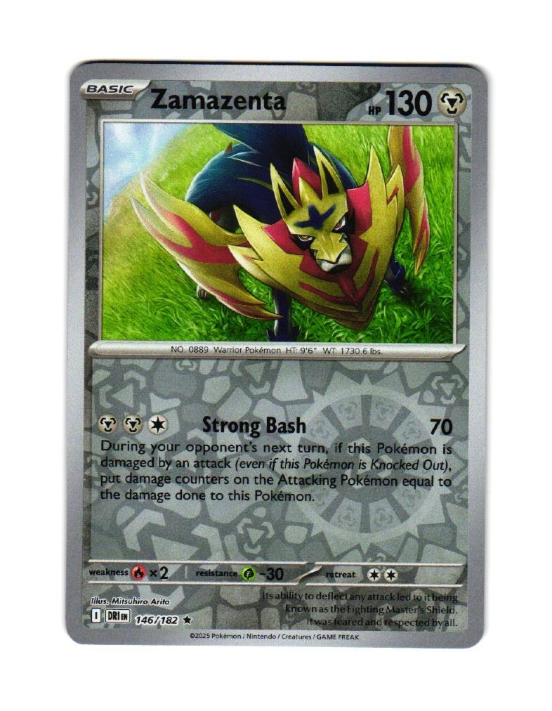 Zamazenta Reverse Holo Rare 146/182 Destined Rivals Pokemon