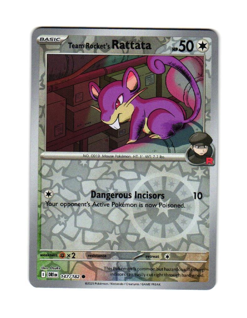 Team Rockets Rattata Reverse Holo Common 147/182 Destined Rivals Pokemon