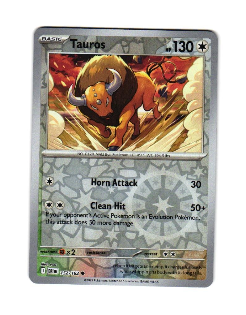 Tauros Reverse Holo Common 152/182 Destined Rivals Pokemon