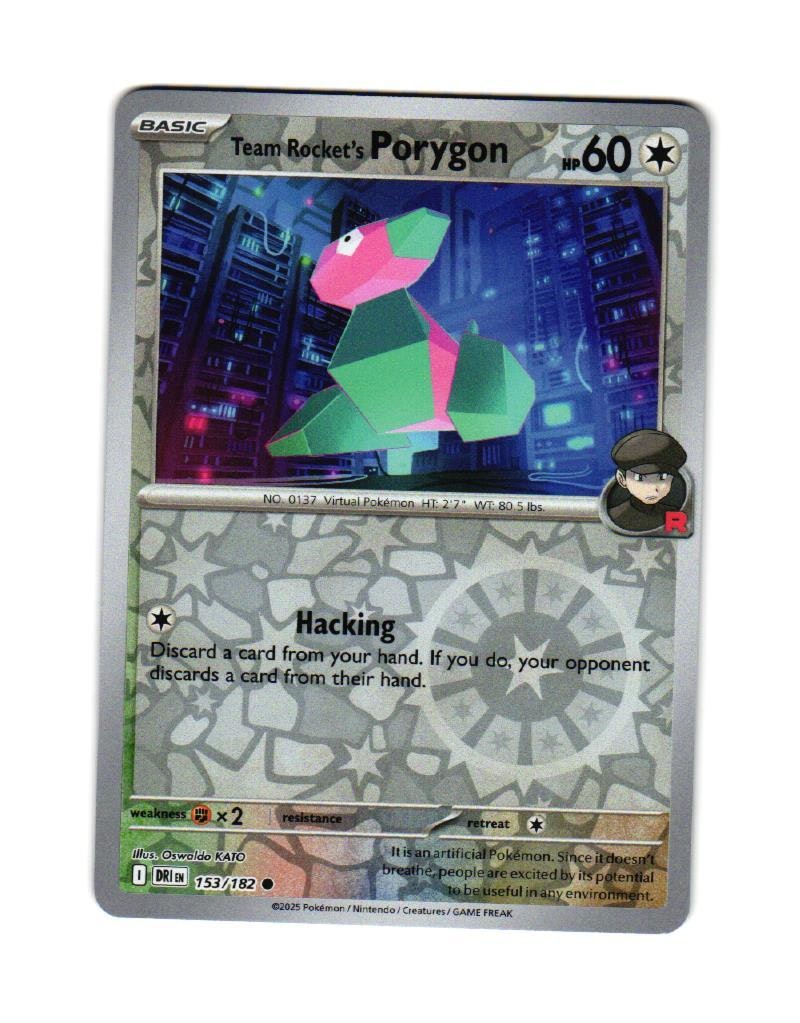 Team Rockets Porygon Reverse Holo Common 153/182 Destined Rivals Pokemon