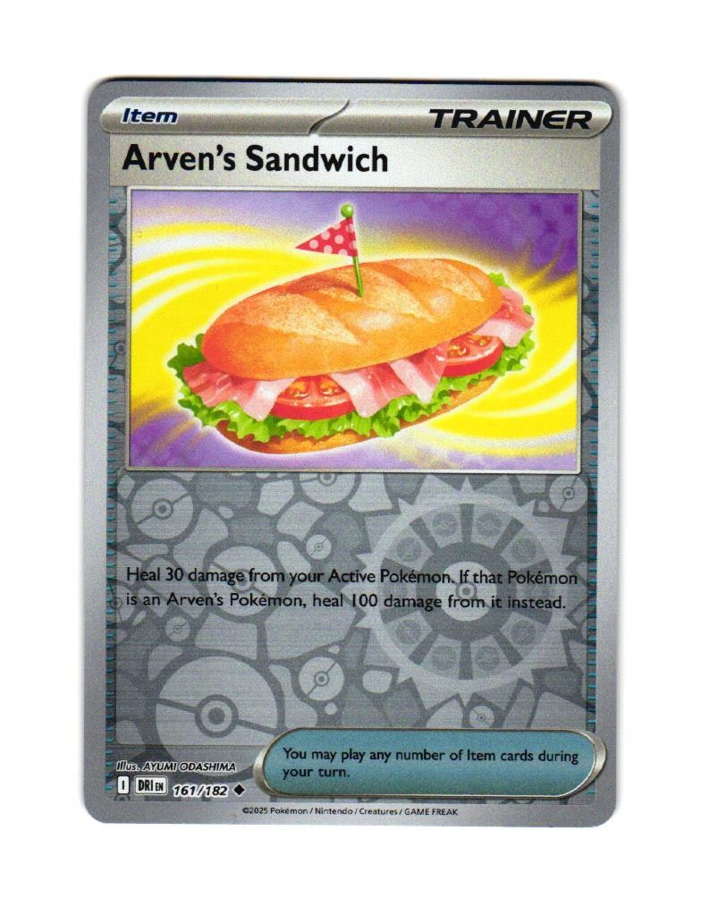 Arvens Sandwich Reverse Holo Uncommon 161/182 Destined Rivals Pokemon