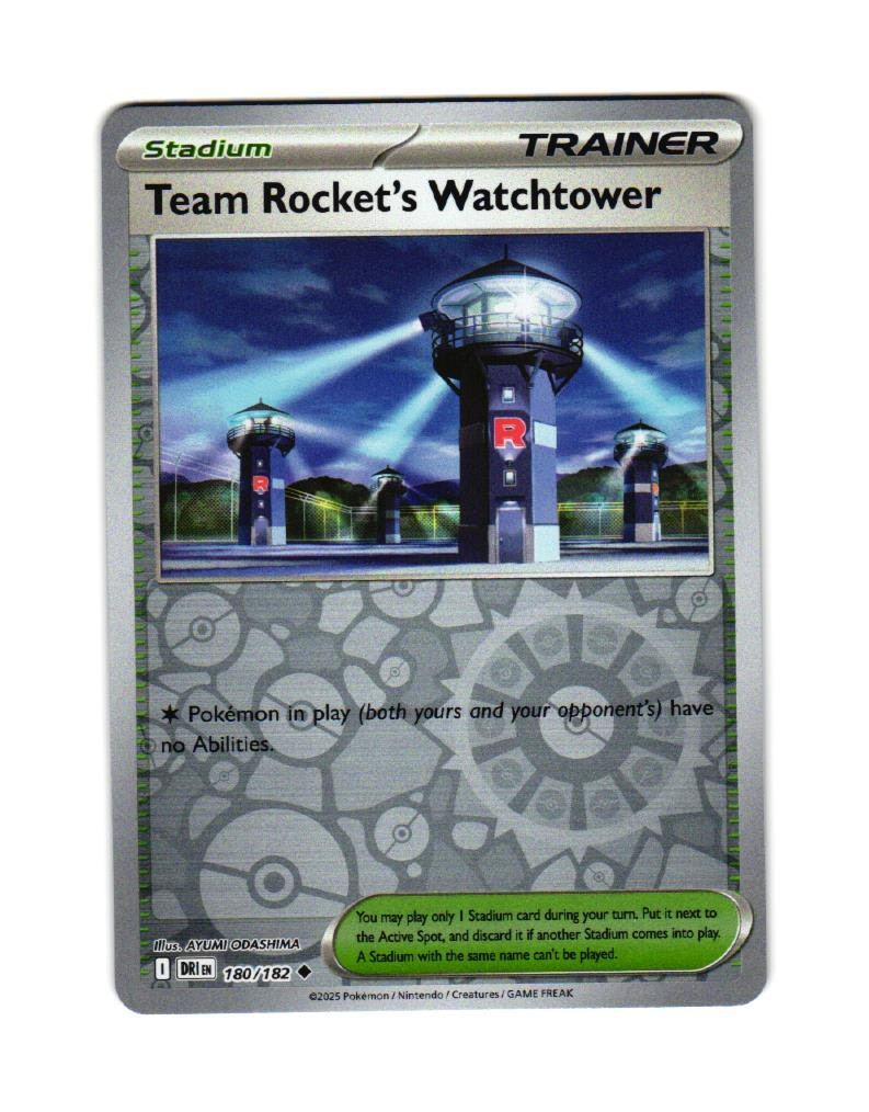 Team Rockets Watchtower Reverse Holo Uncommon 180/182 Destined Rivals Pokemon