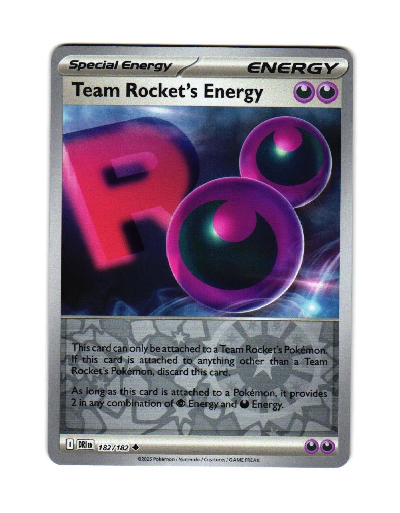 Team Rockets Energy Reverse Holo Uncommon 182/182 Destined Rivals Pokemon