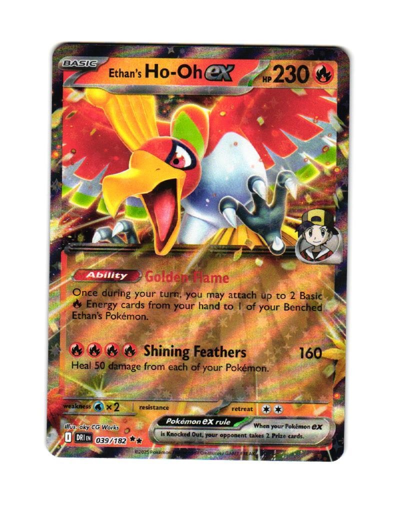 Ethans Ho-Oh ex Double Rare 039/182 Destined Rivals Pokemon