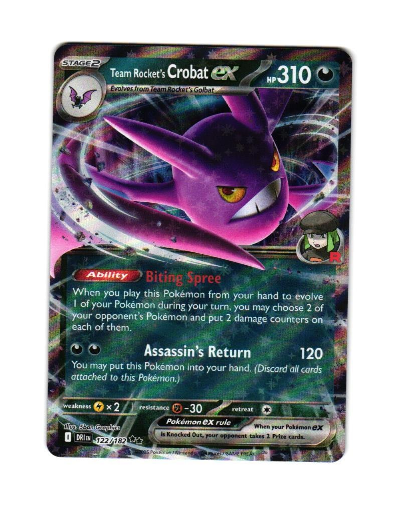 Team Rockets Crobat ex Double Rare 122/182 Destined Rivals Pokemon