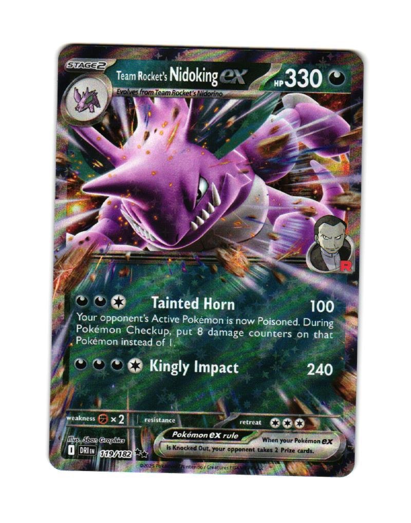 Team Rockets Nidoking ex Double Rare 119/182 Destined Rivals Pokemon