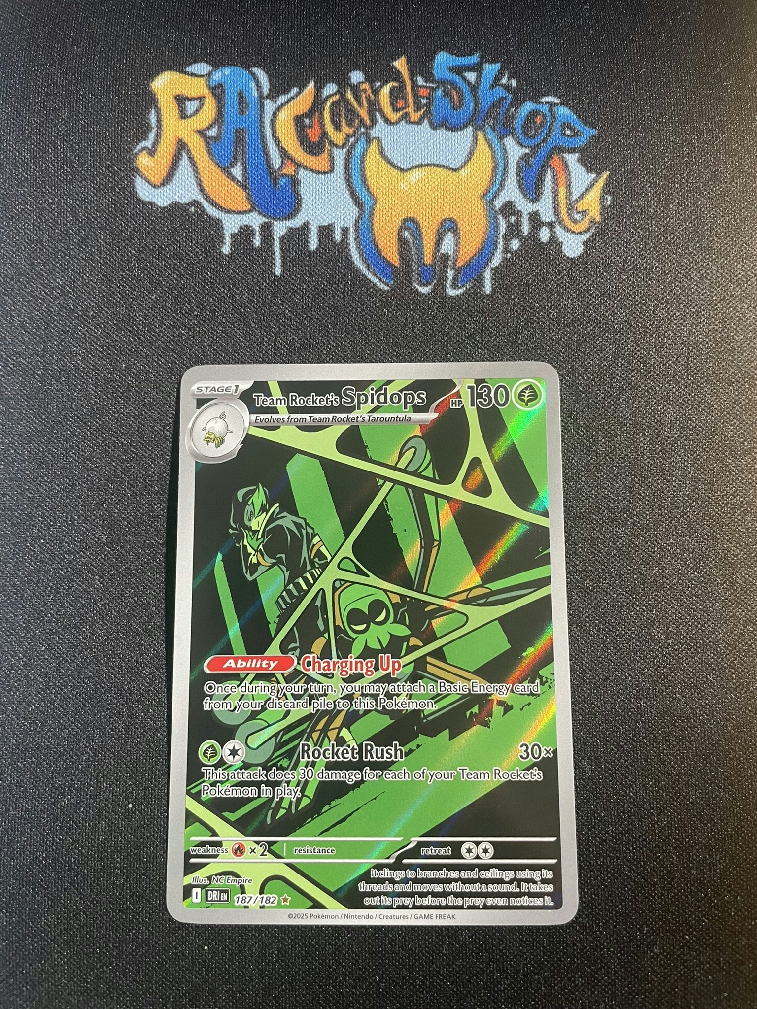 Team Rockets Spidops Illustration Rare 187/182 Destined Rivals Pokemon