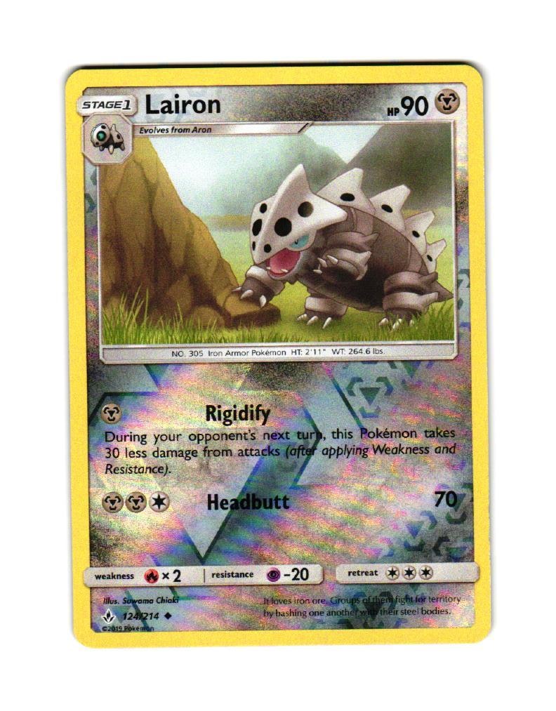 Lairon Reverse Holo Uncommon 124/214 Unbroken Bonds Pokemon