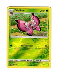 Vivillon Reverse Holo Rare 8/131 Forbidden Light Pokemon