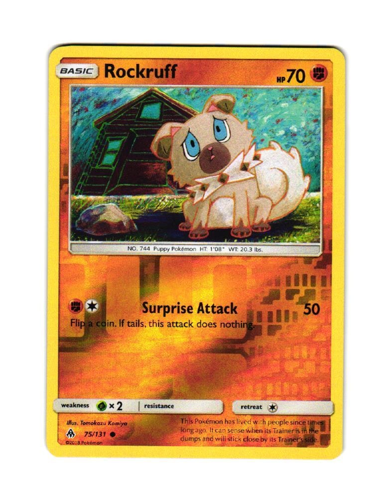 Rockruff Reverse Holo Common 75/131 Forbidden Light Pokemon