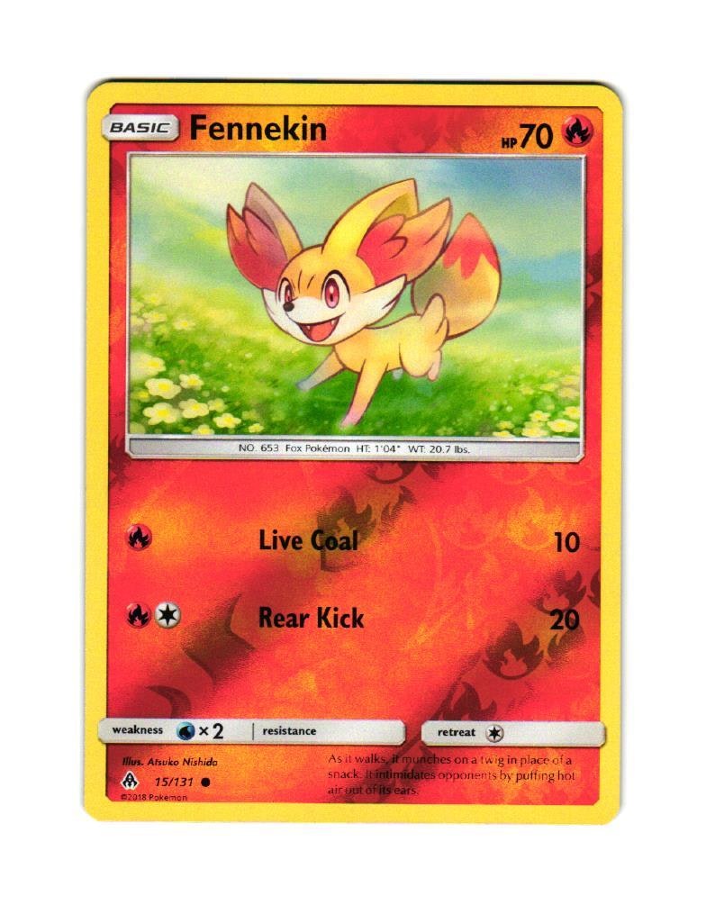 Fennekin Reverse Holo Common 15/131 Forbidden Light Pokemon