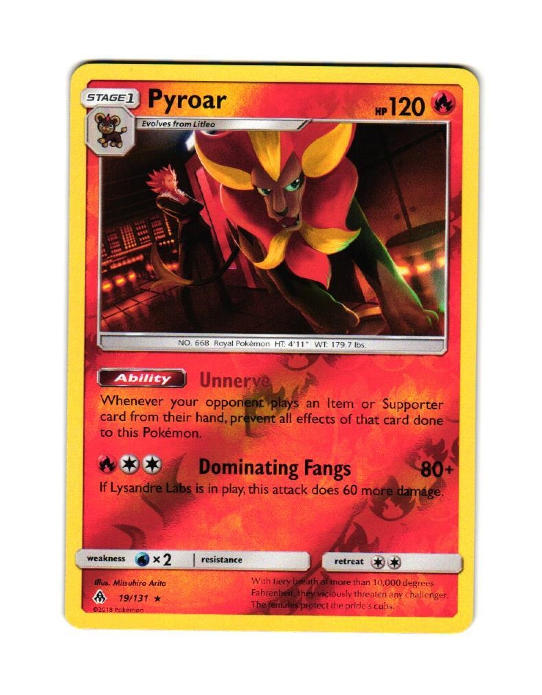 Pyroar Reverse Holo Rare 19/131 Forbidden Light Pokemon