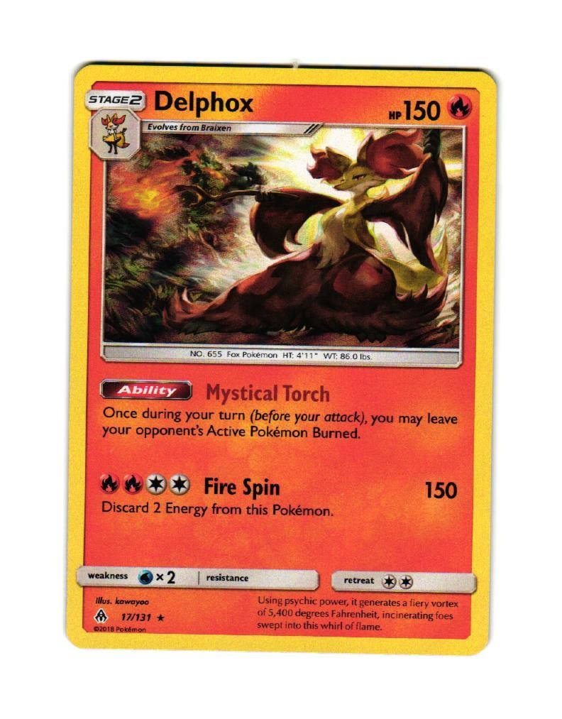 Delphox Holo Rare 17/131 Forbidden Light Pokemon