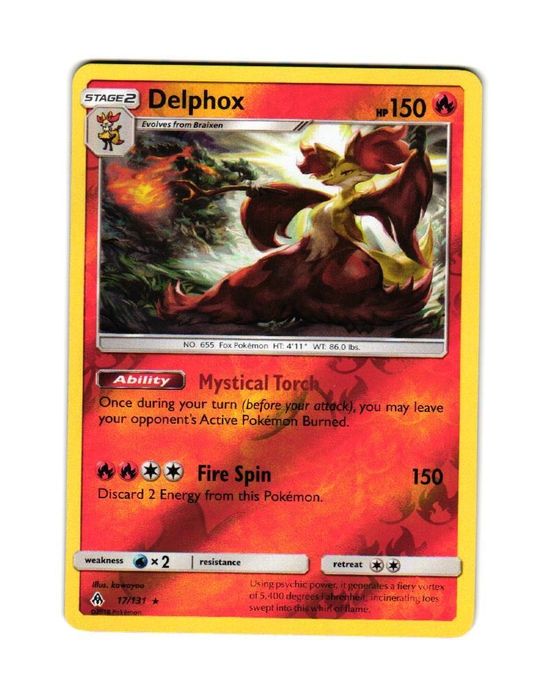 Delphox Reverse Holo Rare 17/131 Forbidden Light Pokemon