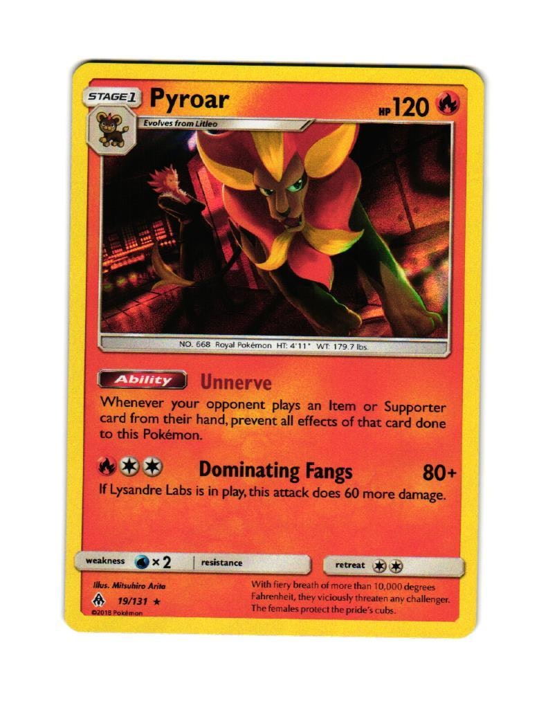 Pyroar Holo Rare 19/131 Forbidden Light Pokemon