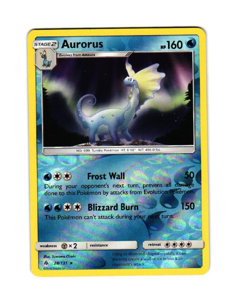Aurorus Reverse Holo Rare 28/131 Forbidden Light Pokemon