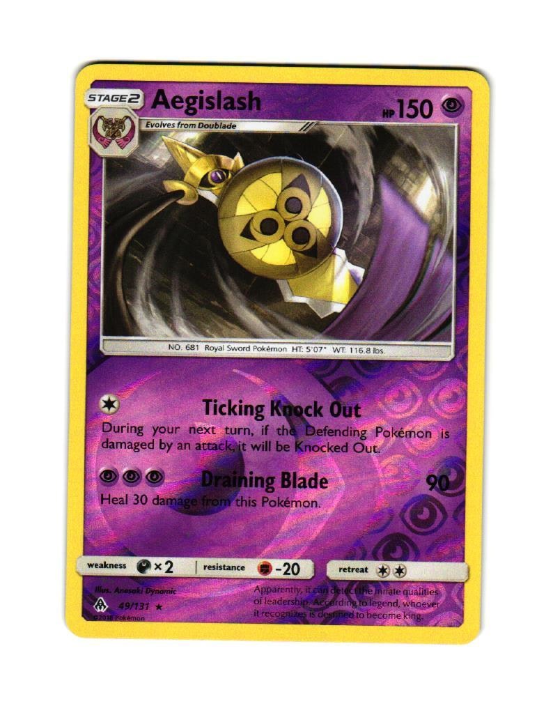 Aegislash Reverse Holo Rare 49/131 Forbidden Light Pokemon