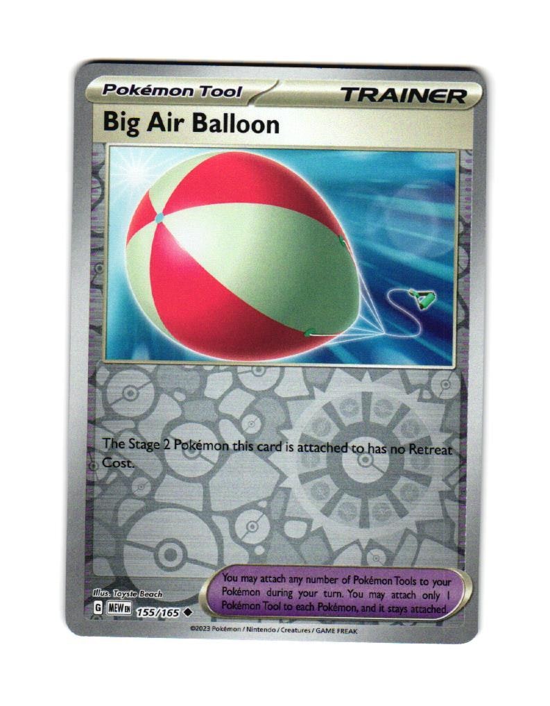 Big Air Ballon Reverse Holo Uncommon 155/165 Pokemon 151