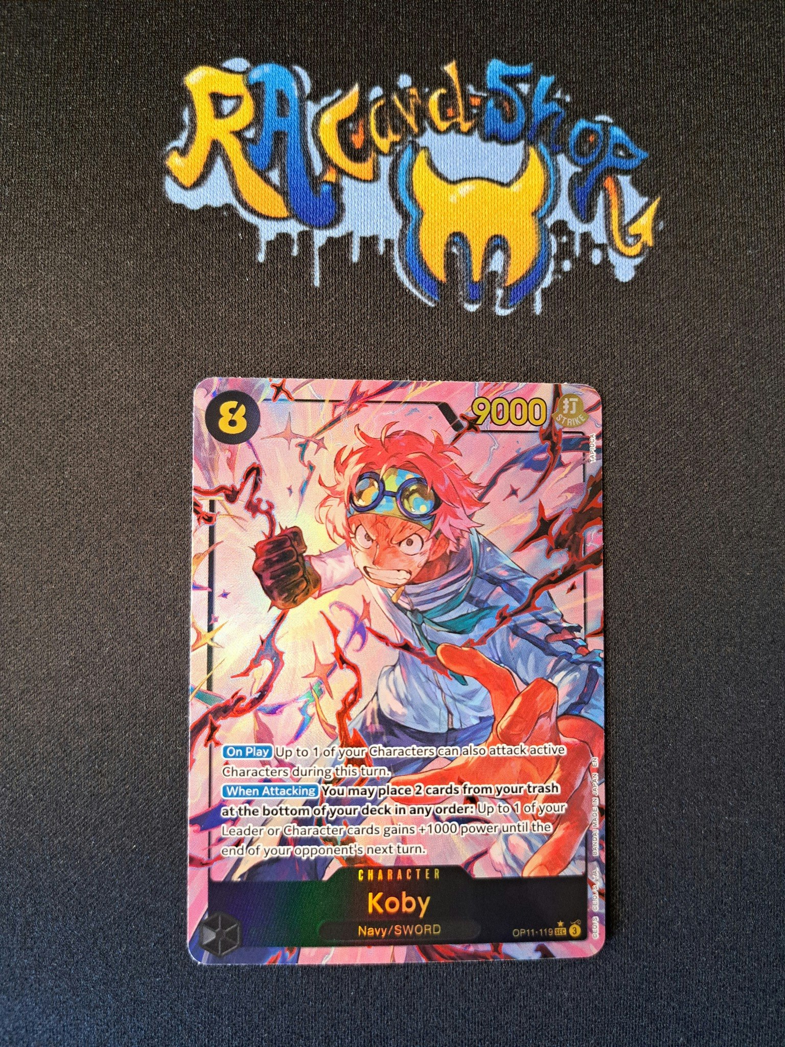 Koby Secret Rare OP11-119 A Fist of Divine Speed One Piece Card Game