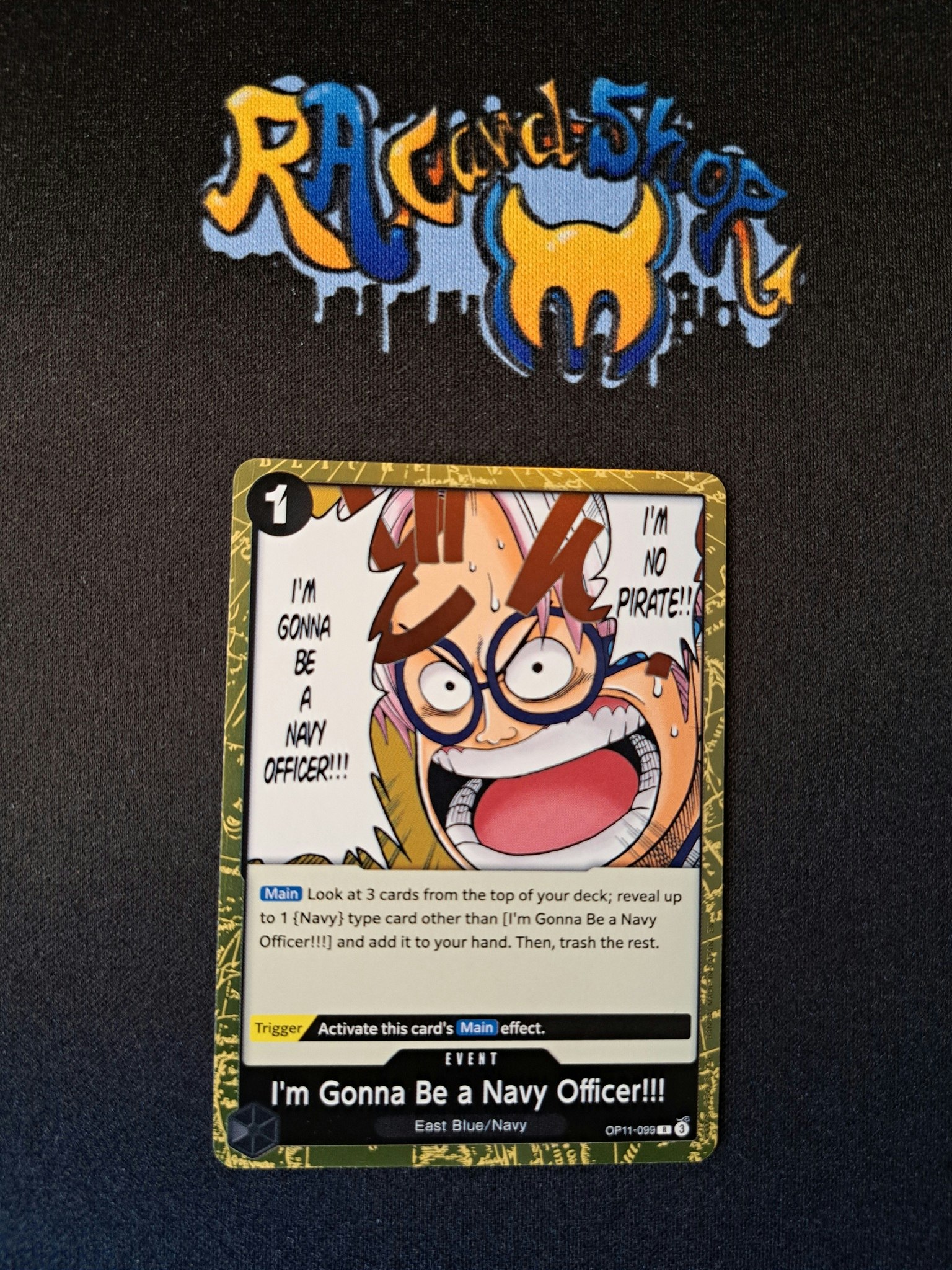 Im Gonna Be A Navy Officer!!! Rare OP11-099 A Fist of Divine Speed One Piece Card Game