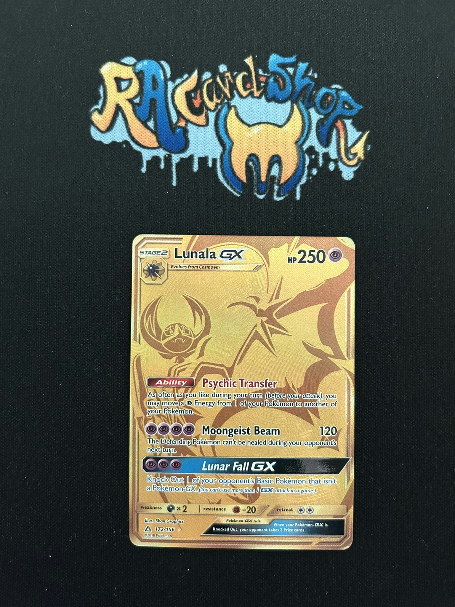 Lunala GX Secret Rare 172/156 Ultra Prism Pokemon