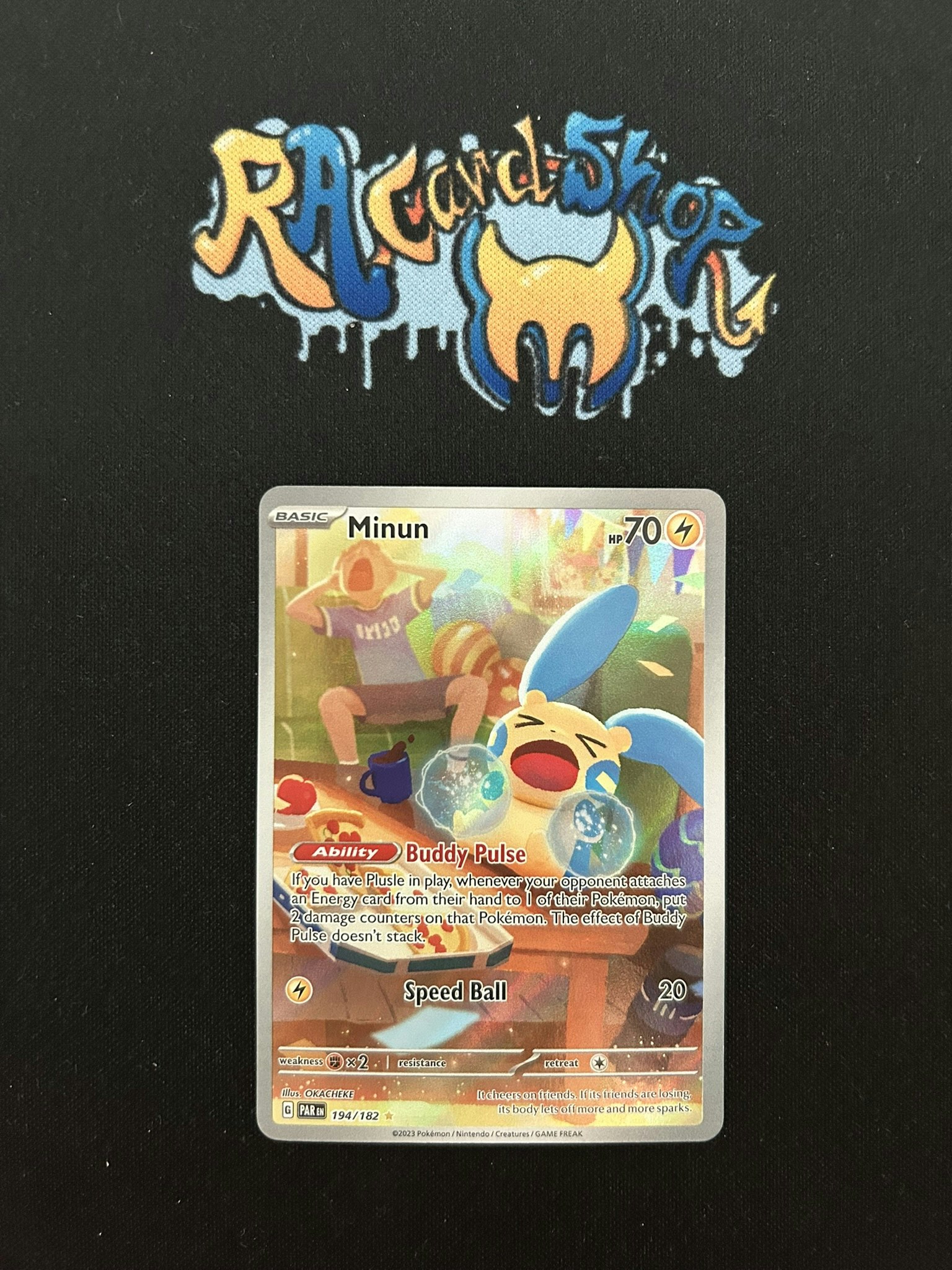 Minun Illustration Rare 194/182 Paradox Rift Pokemon
