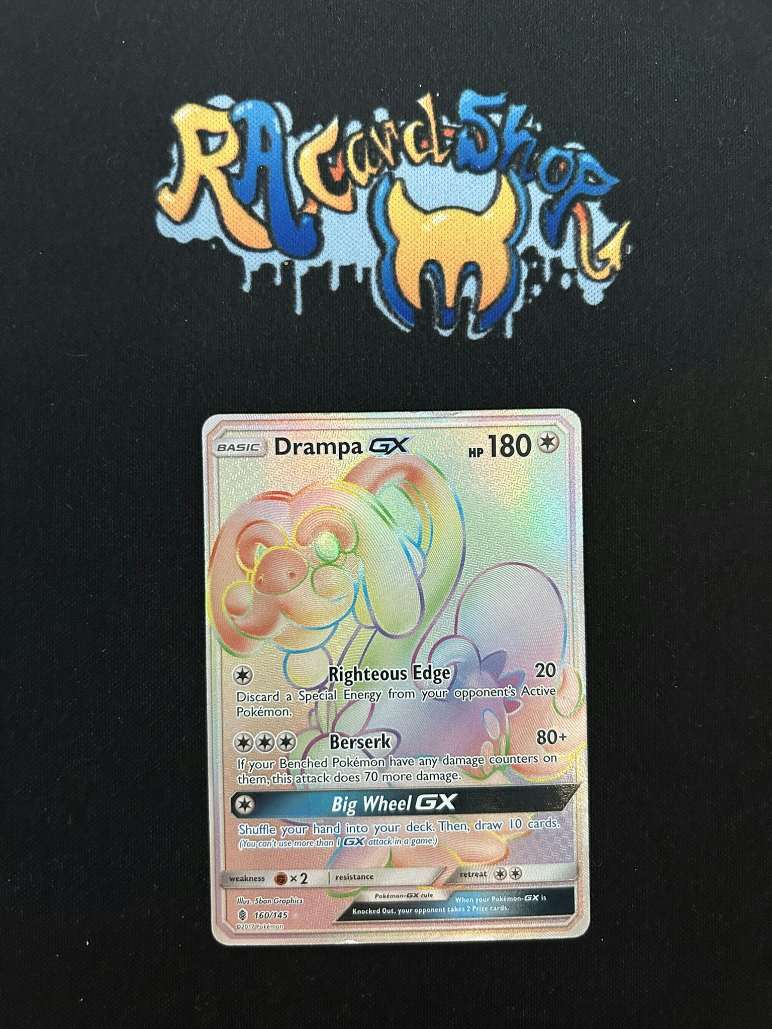 Drampa Rainbow Rare 160/145 Guardians Rising Pokemon