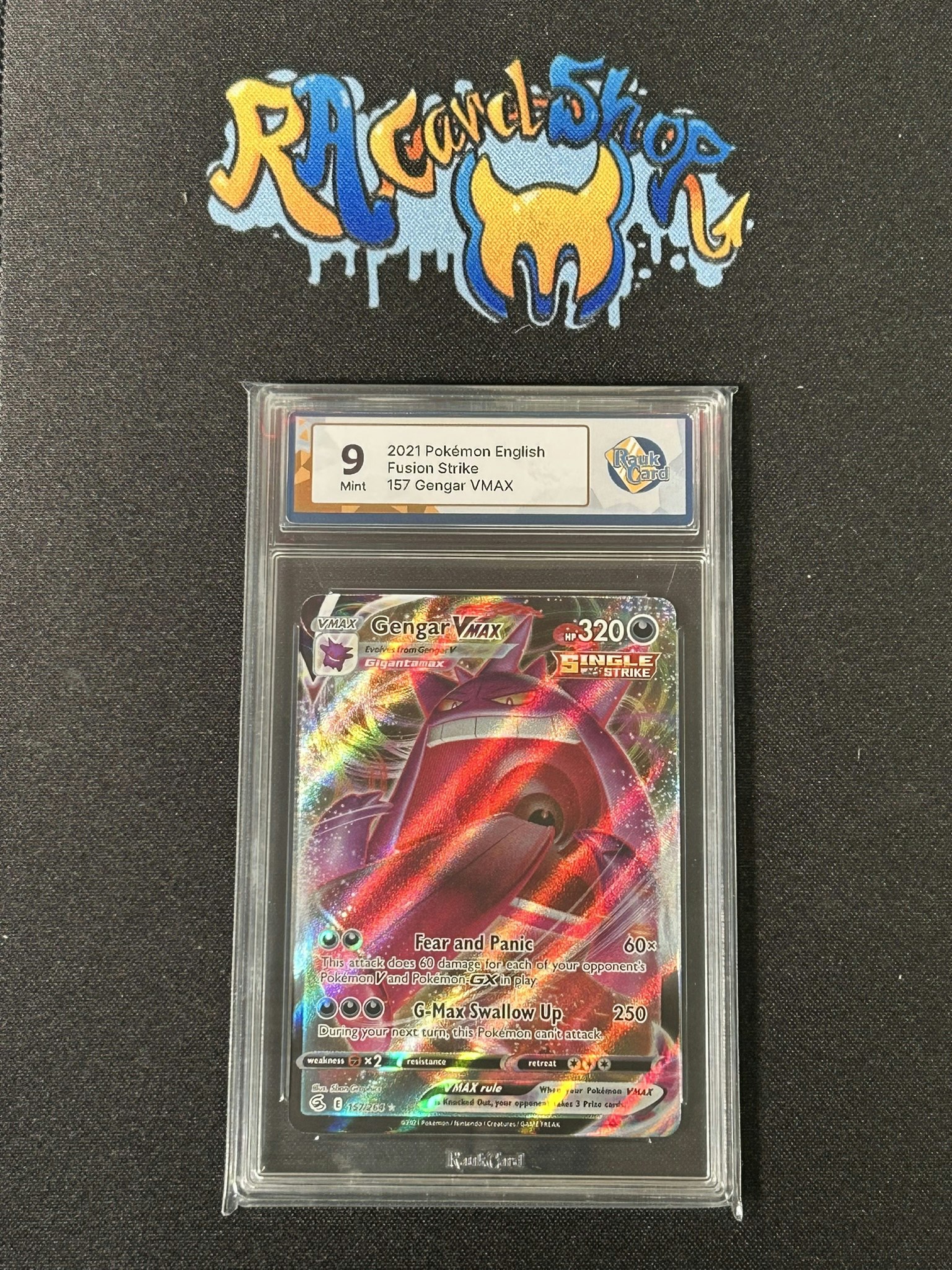 Gengar Vmax 157 Fusion Strike Pokemon Graded Card 9 RaukCard