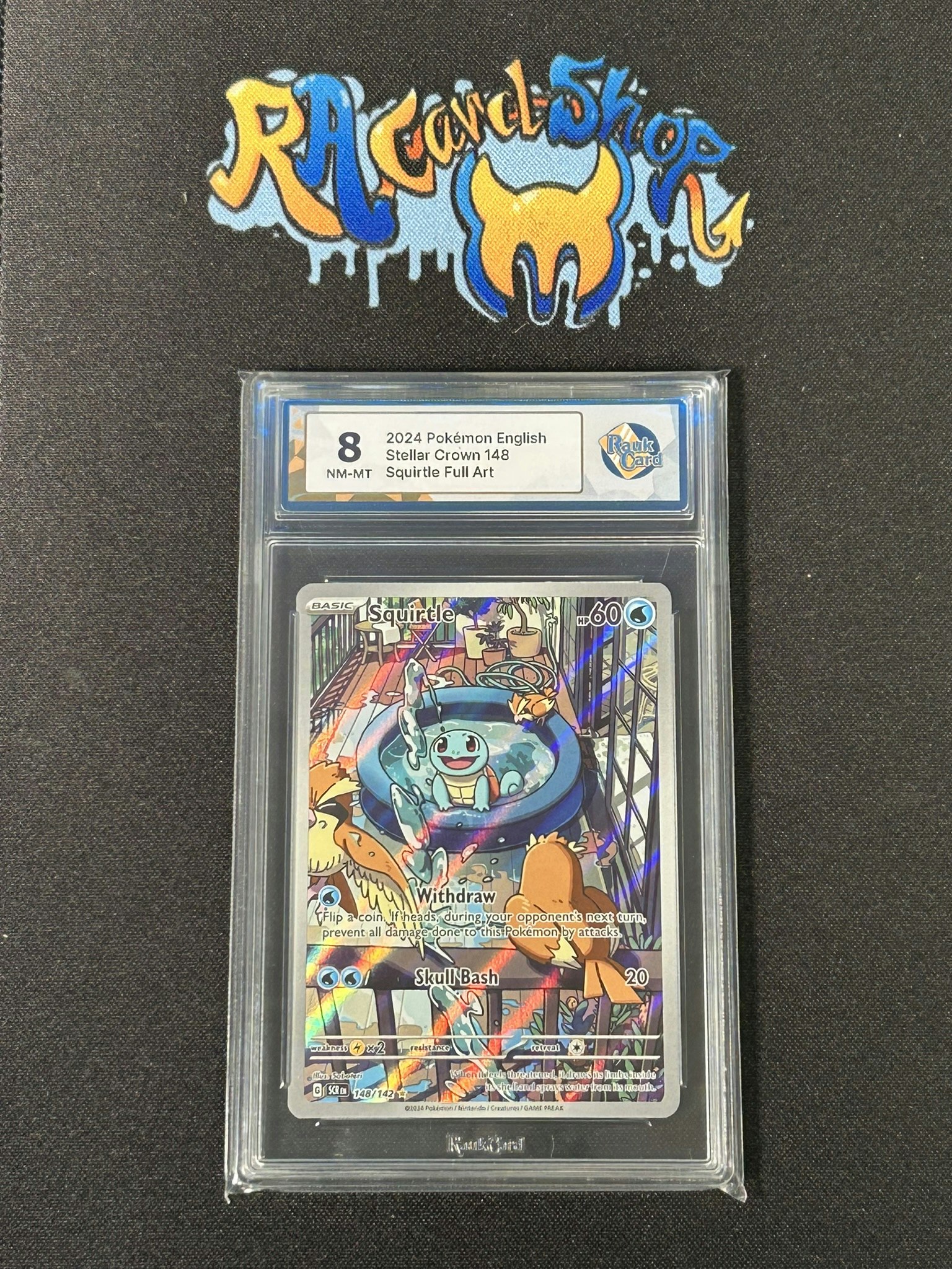 Squirtle 148 Stellar Crown Pokemon Graded Card 8 RaukCard