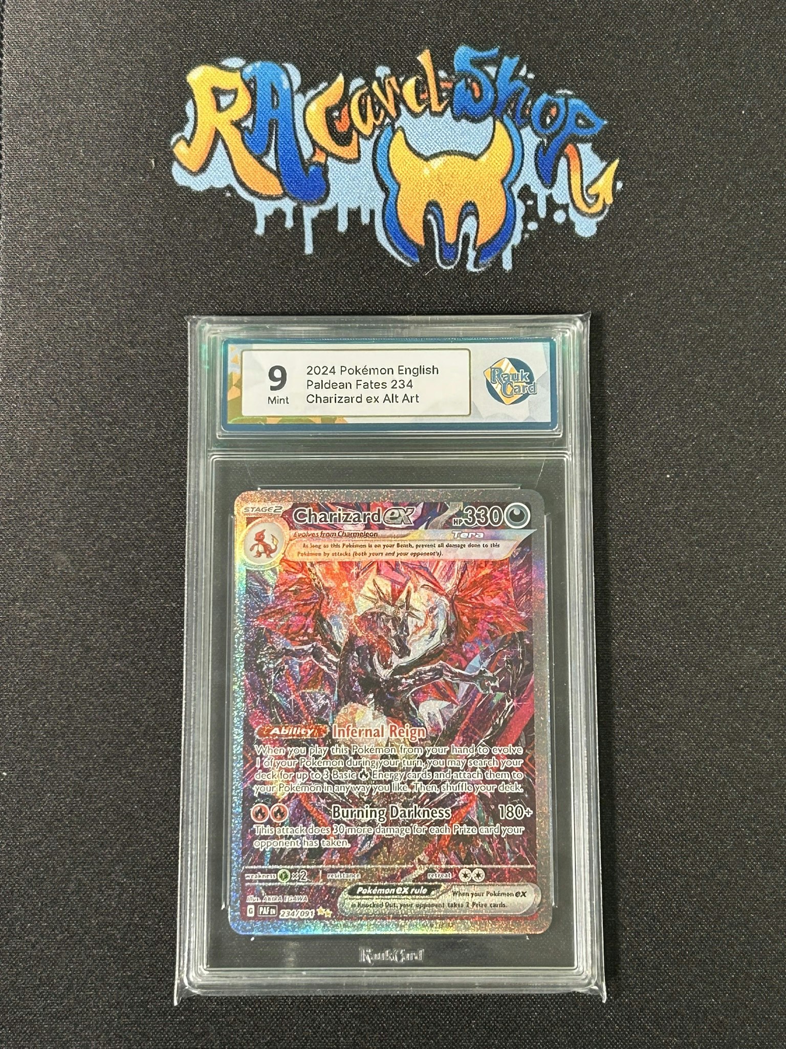 Charizard ex 234 Paldean Fates Pokemon Graded Card 9 RaukCard