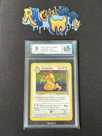Dragonite 04 Missprint Fossil Pokemon Graded Card 5 RaukCard
