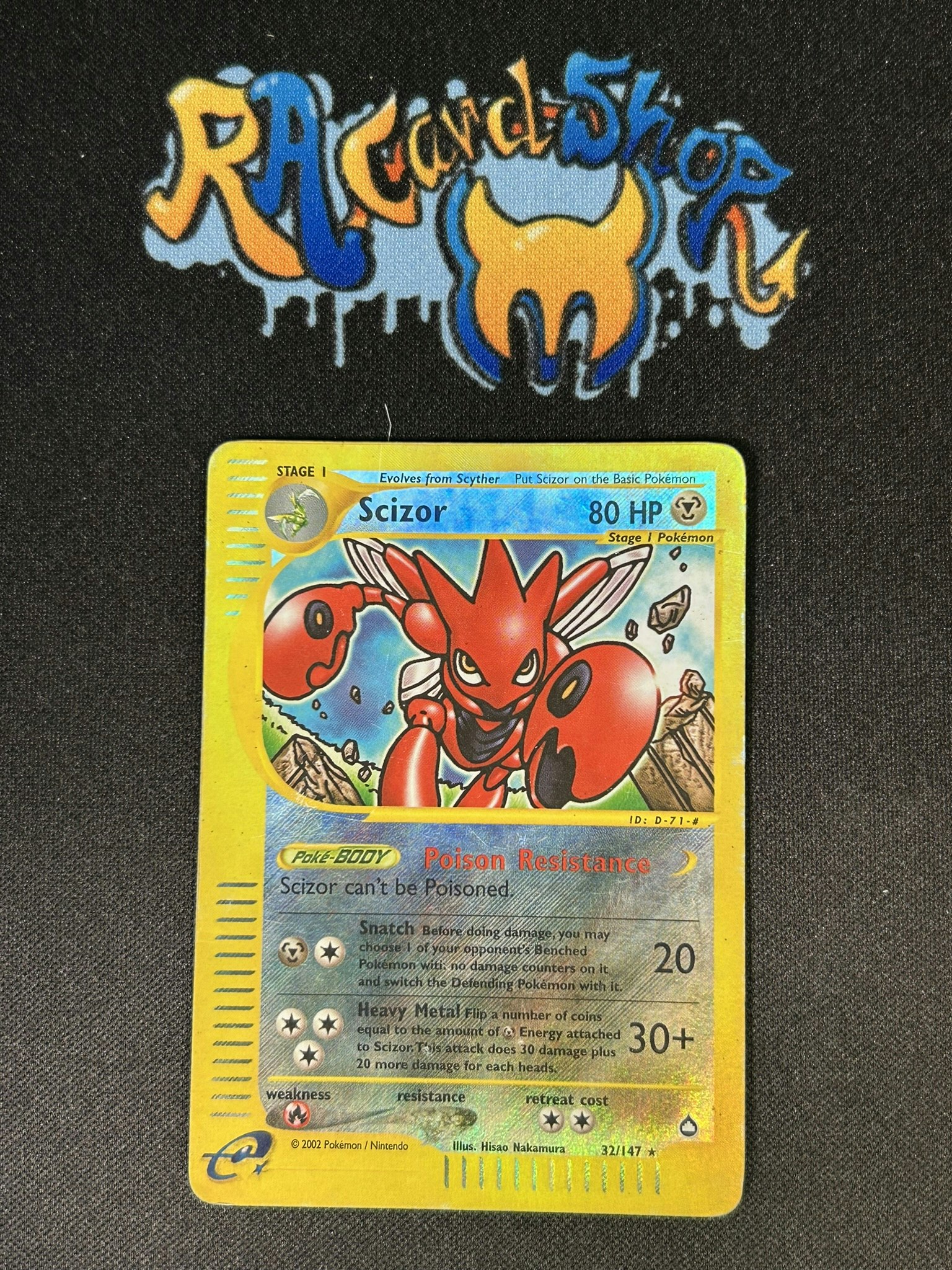 Scizor Reverse Holo Rare 32/165 Aquapolis Pokemon