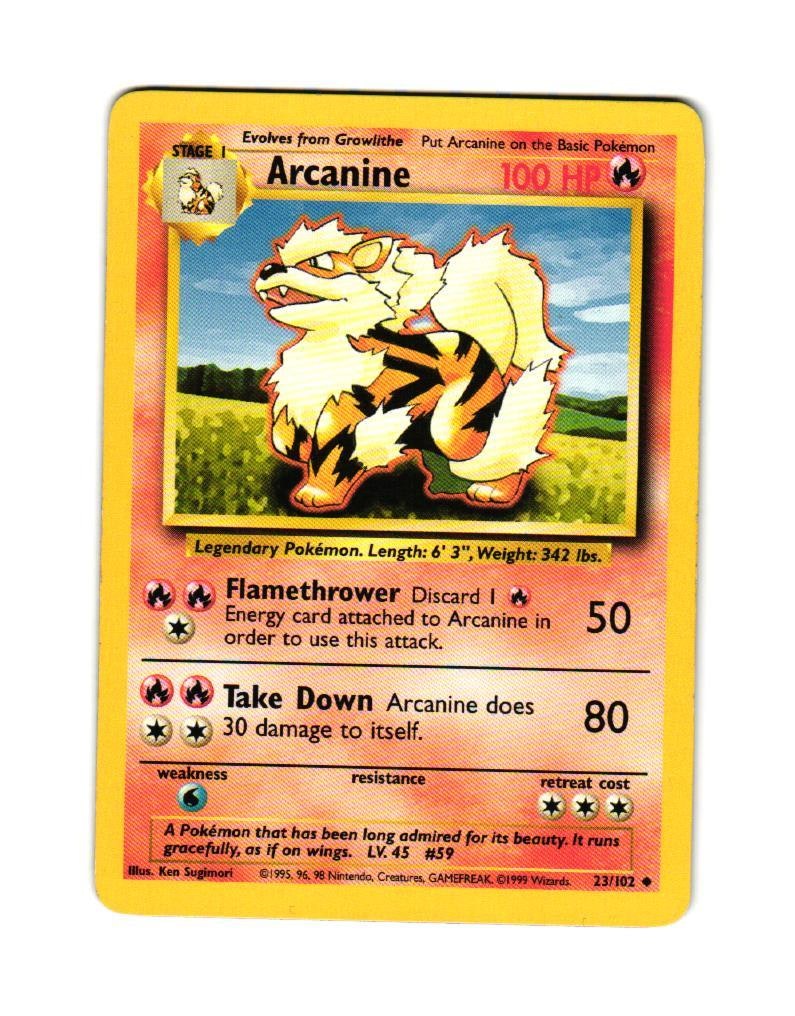 Arcanine Uncommon 23/102 Base Set Pokemon TCG