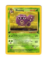 Weezing Uncommon 45/62 Fossil 1st Edition Pokemon