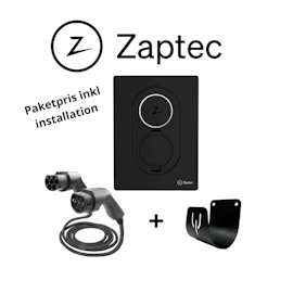 Paketpris 1 Zaptec Go 22kW laddbox + laddkabel + hållare inkl installation