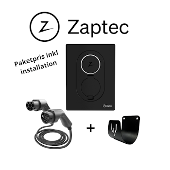 Paketpris 1 Zaptec Go 22kW laddbox + laddkabel + hållare inkl installation