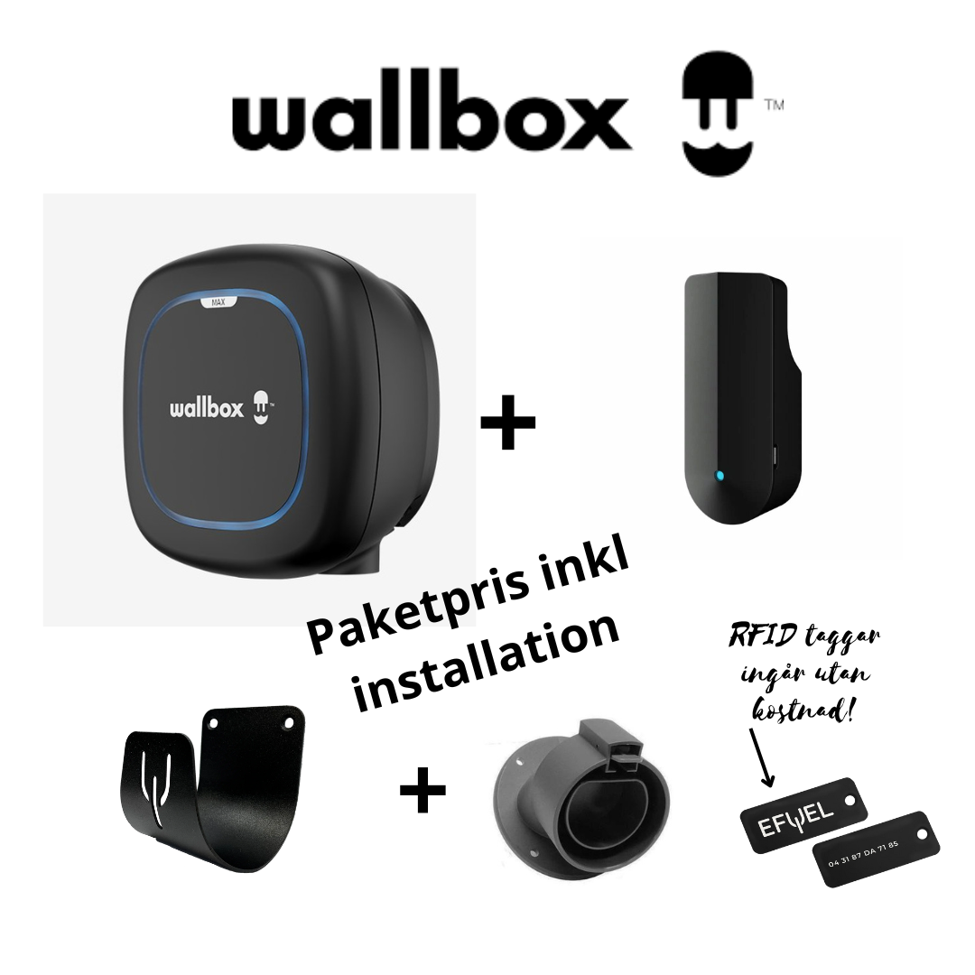 Paketpris 3 Wallbox Pulsar Max 22kW laddbox + Tibber Pulse lastbalansering + hållare x 2 inkl installation