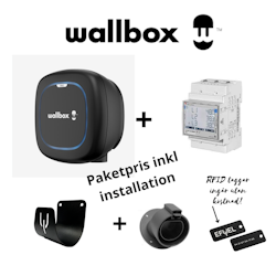 Paketpris 4 Wallbox Pulsar Max 22kW laddbox + Power Boost dynamisk lastbalansering + hållare x 2 inkl installation