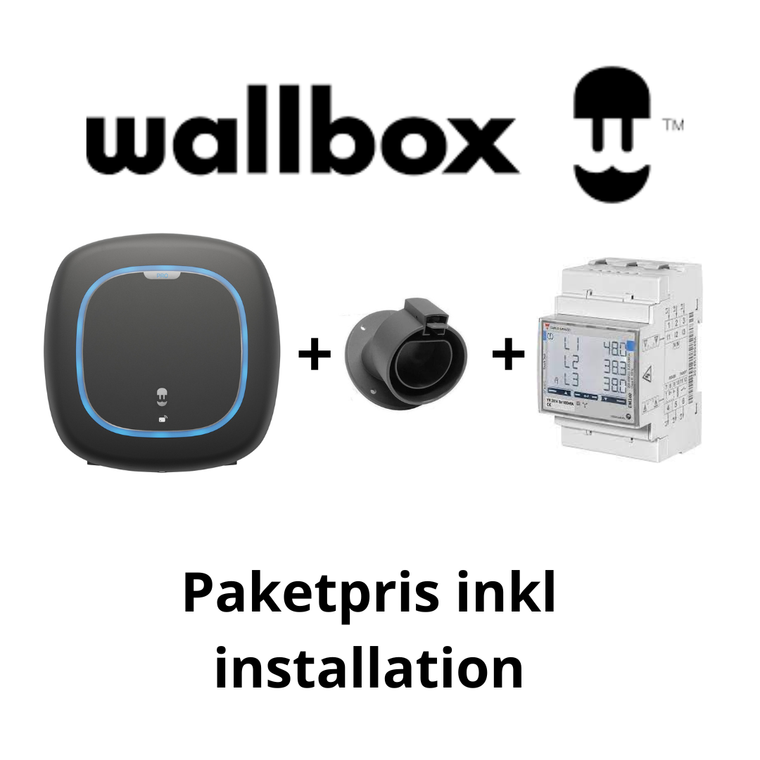 Paketpris 1 Wallbox Pulsar PRO 22kW laddbox + Power Boost + hållare med installation